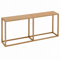 Lot de 2 consoles gigognes marron clair en chêne massif rectangulaires 120 x 35 x 80 cm et 100 x 35 x 70 cm