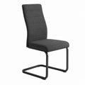 Chaise de salle à manger gris anthracite en polyester avec piètement luge en acier 44 x 60 x 98 cm