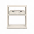 Console d'entrée avec 2 tiroirs blanc cassé en panneaux MDF rectangulaire 80 x 30 x 120 cm