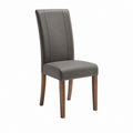 Chaise de salle à manger grise en similicuir PU avec pieds en bois 45 x 55 x 101 cm
