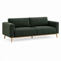 Canapé 2 places vert foncé en polyester avec pieds en bois massif 180 x 85 x 85 cm