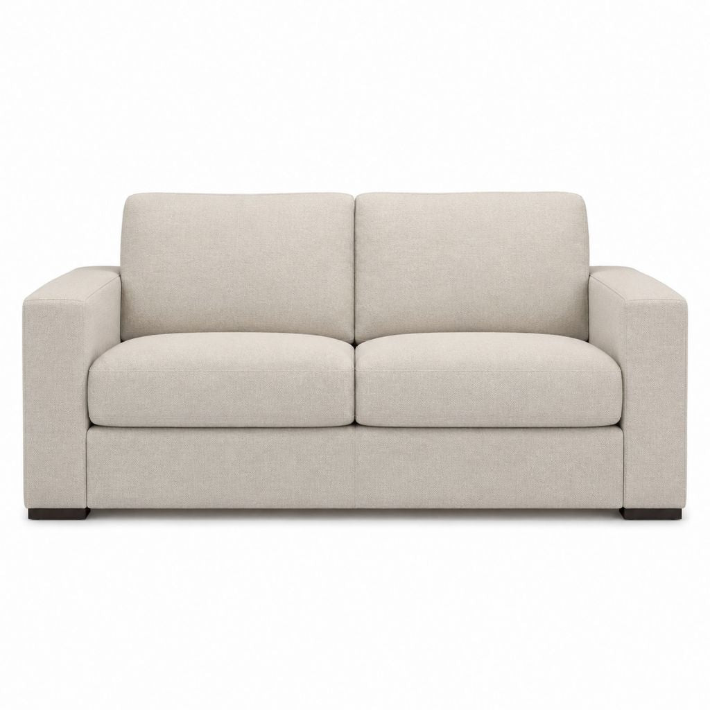 Canapé 2 places droit beige en polyester 160 x 90 x 85 cm