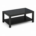 Table basse rectangulaire noire en MDF et verre fumé avec éclairage LED 100 x 60 x 45 cm