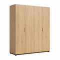 Armoire à chaussures 4 portes chêne clair en panneaux de particules 120 x 40 x 180 cm